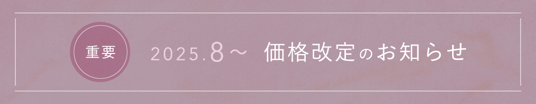 2025年8月　価格改定について