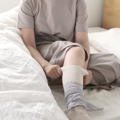 絹屋 おやすみケア シルク100% 薄手レッグウォーマー ゆったり