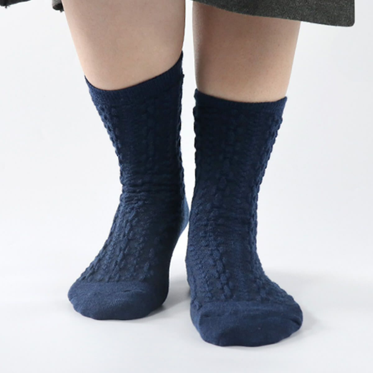 絹屋 内側シルク2重編み靴下 ウール混 編み柄 | DAIGO official shop